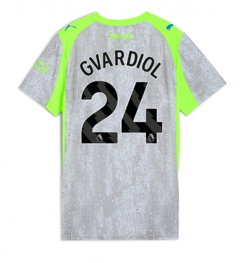 Manchester City Josko Gvardiol #24 Tredjedrakt Dame 2025-26 Korte ermer Manchester City Josko Gvardiol #24 Tredjedrakt Dame 2025-26 Korte ermer